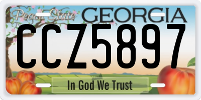 GA license plate CCZ5897