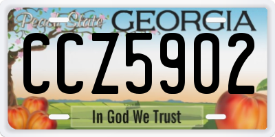 GA license plate CCZ5902