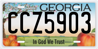 GA license plate CCZ5903