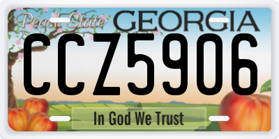 GA license plate CCZ5906