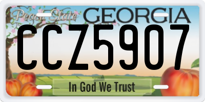 GA license plate CCZ5907
