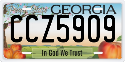 GA license plate CCZ5909
