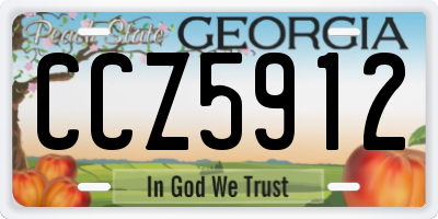 GA license plate CCZ5912