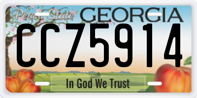 GA license plate CCZ5914