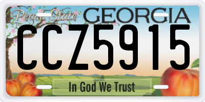 GA license plate CCZ5915