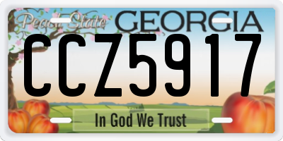 GA license plate CCZ5917