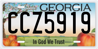 GA license plate CCZ5919