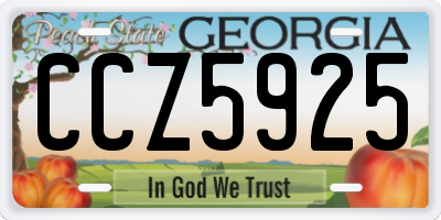 GA license plate CCZ5925