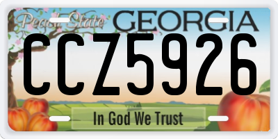 GA license plate CCZ5926
