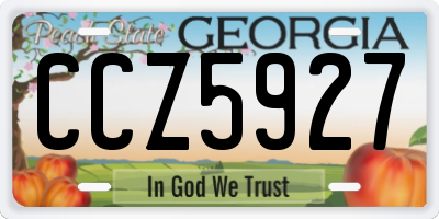 GA license plate CCZ5927