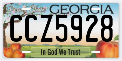 GA license plate CCZ5928