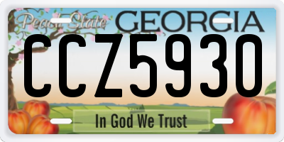 GA license plate CCZ5930