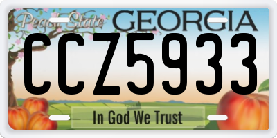 GA license plate CCZ5933