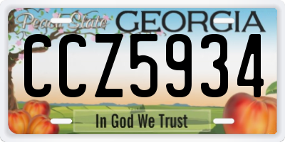 GA license plate CCZ5934