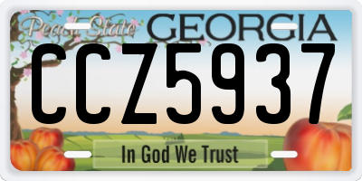 GA license plate CCZ5937