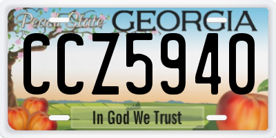 GA license plate CCZ5940