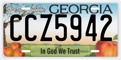 GA license plate CCZ5942