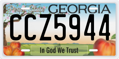 GA license plate CCZ5944