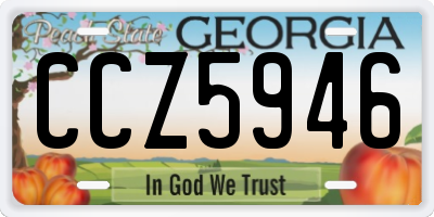 GA license plate CCZ5946