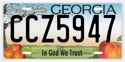 GA license plate CCZ5947