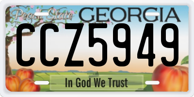 GA license plate CCZ5949