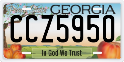 GA license plate CCZ5950