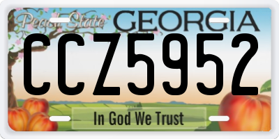 GA license plate CCZ5952