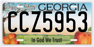GA license plate CCZ5953