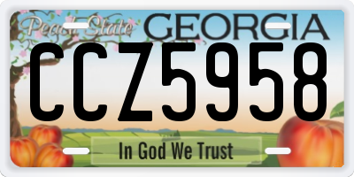 GA license plate CCZ5958
