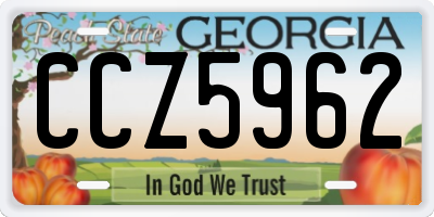 GA license plate CCZ5962