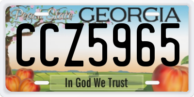 GA license plate CCZ5965