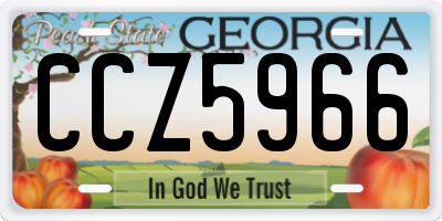 GA license plate CCZ5966