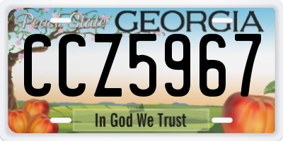 GA license plate CCZ5967