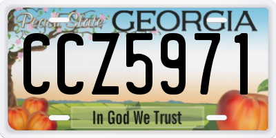 GA license plate CCZ5971