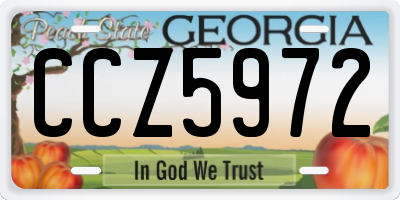 GA license plate CCZ5972