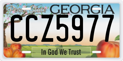 GA license plate CCZ5977