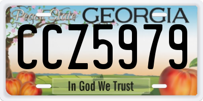 GA license plate CCZ5979