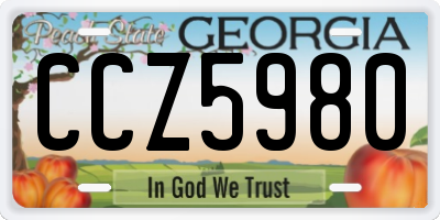 GA license plate CCZ5980