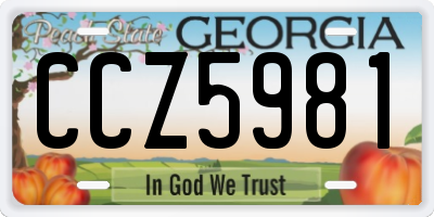 GA license plate CCZ5981