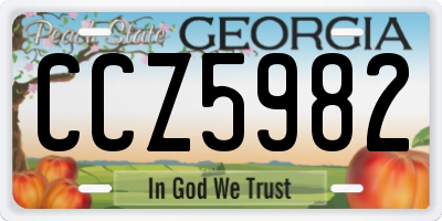 GA license plate CCZ5982