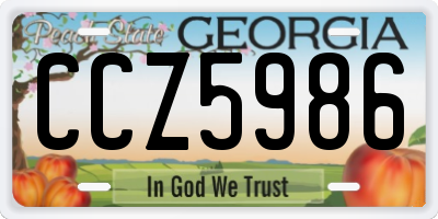 GA license plate CCZ5986