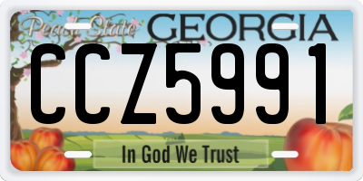 GA license plate CCZ5991
