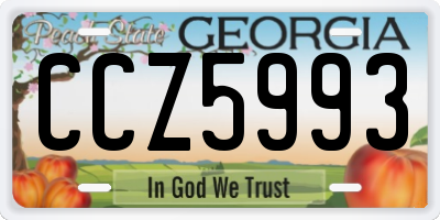 GA license plate CCZ5993