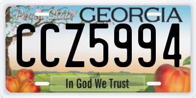 GA license plate CCZ5994