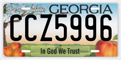GA license plate CCZ5996