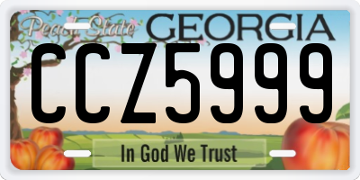 GA license plate CCZ5999