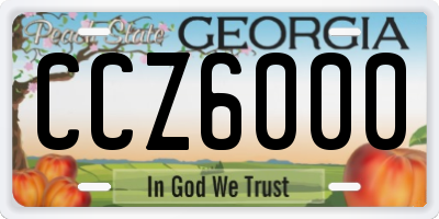 GA license plate CCZ6000