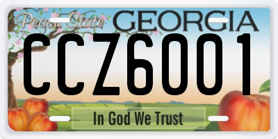 GA license plate CCZ6001