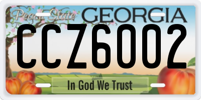 GA license plate CCZ6002