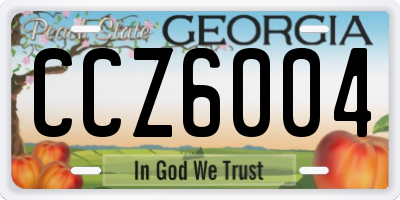 GA license plate CCZ6004